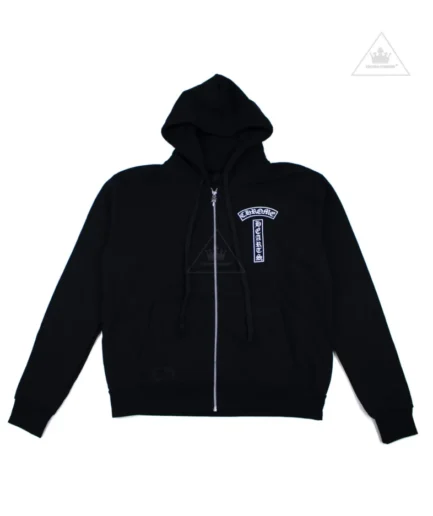 CH T Logo Script Letter FU Zip Hoodie Black