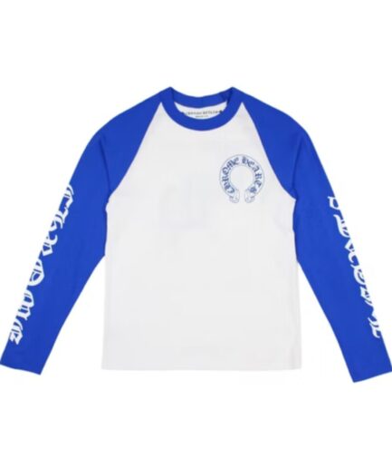 Chrome Hearts CH Baseball Shirt – White & Blue