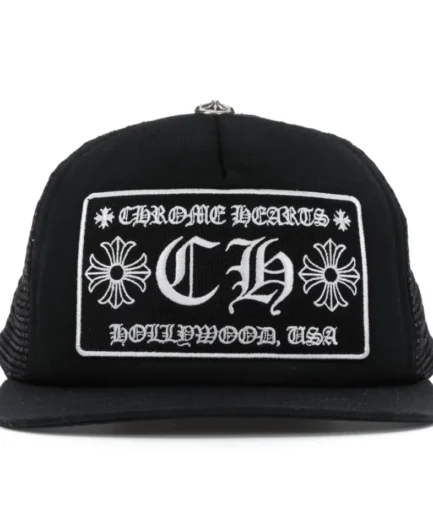 Chrome Hearts CH Hollywood Trucker Hat – Black