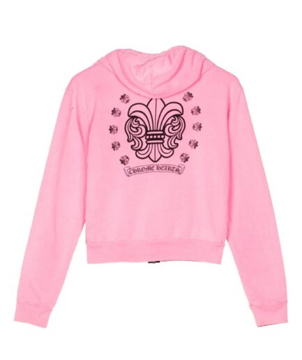 Chrome Hearts Girls Zip-Up Pink Hoodie