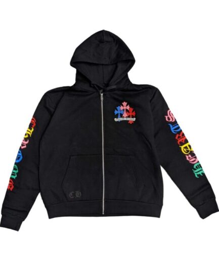 Chrome Hearts Multi Color Cross Cemetery Zip Up Hoodie