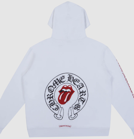 Chrome Hearts Rolling Stones Hoodie White