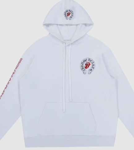 Chrome Hearts Rolling Stones Hoodie White